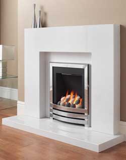 Aurora Solitaire Marble Fireplace Surround