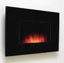 Be modern Fires Dante Flat Black Glass Hang on the Wall Electric Fire