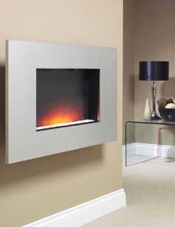 Be modern Fires Dante Stainless Steel Hang on the Wall Electric Fire