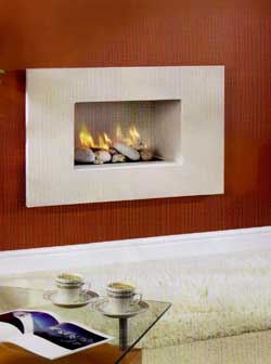 Continental Eclipse Limestone Gas Fireplace Suite