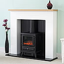 Costa Fireplaces Shelton White Electric Suite