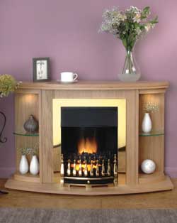 Flamerite Fire Mulberry Electric Fireplace Suite