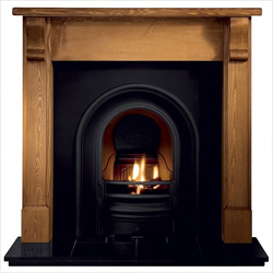 Gallery Fireplaces Coronet Black Cast Arch Solid Fuel Package