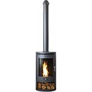 OKO S5 Cylindrical Charcoal Grey Bio Ethanol Stove with Tall Angled Stove Pipe