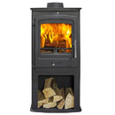Portway P1 Contemporary Multi-Fuel Stove with Log Store