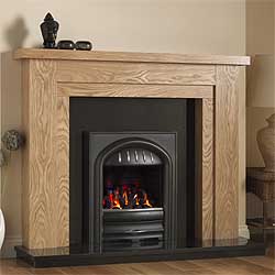 Pure Glow Hanley 54 Slimline Gas Oak Fireplace Suite