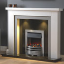 Pure Glow Hanley White and Grey Painted Wood Fireplace