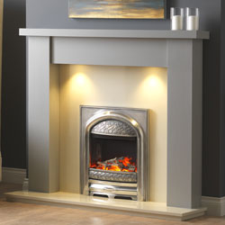 Pure Glow Stanford Grey Painted Wood Fireplace