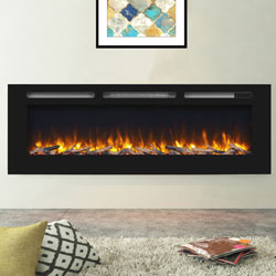 Signature Fireplaces Daytona 1530 Black Glass HIW Electric Fire