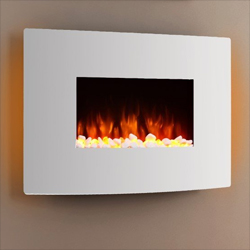 Signature Fireplaces Denver White Hang on the Wall Electric Fire