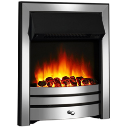 Signature Fireplaces Houston Chrome Inset Electric Fire