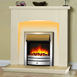Signature Fireplaces Seattle Chrome Freestanding Electric Suite